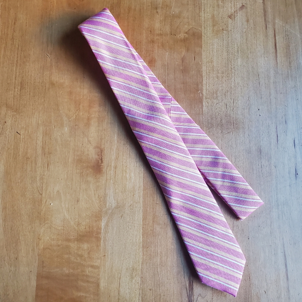 NWT Nordstrom Silk Blend Pink Yellow White Kids Boys Neck Tie